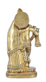 White Whale Radha Krishna Statue Hindu Gods Sculpture Brass