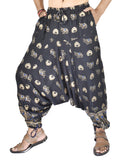 Whitewhale Mens Women Rayon Printed Harem Pants Pockets Yoga Trousers Hippie
