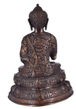 White Whale Brass Buddha Statue Murti for Home Decor Entrance Office Table Living Room Meditation Luck Gift Feng Shui Home Décor