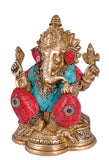 Whitewhale Lord Ganesha Brass Statue Religious Strength God Sculpture Idol