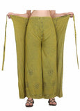 Whitewhale Womens Split Wide Leg Long Embroidered Rayon Wrap Palazzo Pant