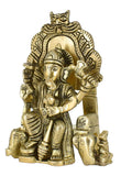 White Whale Lord Ganesha Brass Statue Hindu Religious Lord Ganesh Sculpture Figurine Ideal for Gift & Home Decor