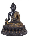 White Whale Brass Buddha Statue Murti for Home Decor Entrance Office Table Living Room Meditation Luck Gift Feng Shui Home Décor