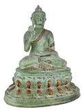White Whale Brass Buddha Statue Murti for Home Decor Entrance Office Table Living Room Meditation Luck Gift Feng Shui Home Décor