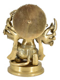 White Whale Large Unique Five Face Panchmukhi Hanuman Brass Statue Religious Strength God Sculpture Idol