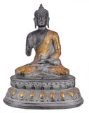 White Whale Brass Buddha Statue Murti for Home Decor Entrance Office Table Living Room Meditation Luck Gift Feng Shui Home Décor
