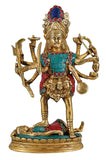 Whitewhale Large Kaali Maa Idol Brass Sculpture Statue Hindu Goddess Figurine Diwali Decor Gifts