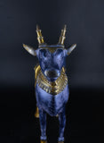 White Whale Brass Mighty Shivanandi Bull with Bells in Matte Black and Royal Gold Finish