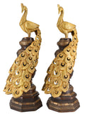 White Whale Brass Peacock Statue figurine Sculpture for Home Office Decor
