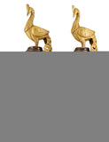 White Whale Brass Peacock Statue figurine Sculpture for Home Office Decor