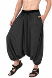 Whitewhale Men Women Cotton Stripe Summer Loose Baggy Hippie Boho Gypsy Harem Pants