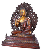 White Whale Brass Buddha Statue Murti for Home Decor Entrance Office Table Living Room Meditation Luck Gift Feng Shui Home Décor