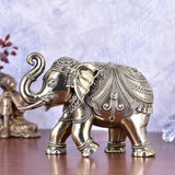 White Whale Superfine Handmade Ethnic Indian Brass Elephant Decor Showpiece,  Home Decor Statue,  Indian Decorations,  Indian Houseware:  Brass Figurine