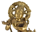 White Whale Brass Hindu God Lord Krishna Bhagwan Lord Krishna Idol Statue Murti