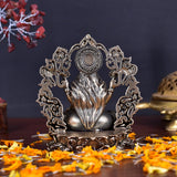 White Whale Superfine Brass Lakshmi Idol Hindu Laxmi Goddess Statue Home Office Showpiece Decor