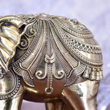White Whale Superfine Handmade Ethnic Indian Brass Elephant Decor Showpiece,  Home Decor Statue,  Indian Decorations,  Indian Houseware:  Brass Figurine