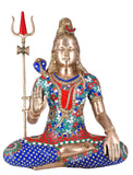 White Whale Lord Shiva Brass Statue Idol Sculpture Hindu God Natraja Shiv Figurine Home Decor
