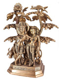 White Whale Brass Radha Krishna Standing Under Tree Idol Statue Home Decor Figurine