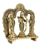 White Whale Ram Darbar - Lord Rama Laxman and Sita Hanuman Brass Statue Religious Sculpture Idol - Large