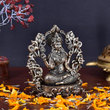 White Whale Superfine Brass Lakshmi Idol Hindu Laxmi Goddess Statue Home Office Showpiece Decor