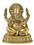 White Whale Brass Decor India Mangalkari Ganesha Statue Home Decor