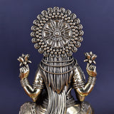White Whale Superfine Brass Lakshmi Idol Hindu Laxmi Goddess Statue Home Office Showpiece Decor