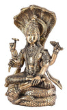 White Whale Hinduism Lord Vishnu Standing Religious Brass Statue for Puja Mandir