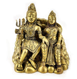 White Whale Shiva Parvati Idol Shiv Parivar Brass Murti Statue Sculpture