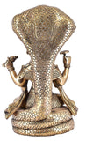 White Whale Hinduism Lord Vishnu Standing Religious Brass Statue for Puja Mandir