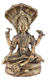 White Whale Hinduism Lord Vishnu Standing Religious Brass Statue for Puja Mandir