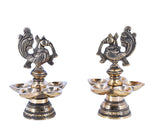 White Whale Brass Peacock Diya Statue Figurine Sculpture for Home Office Decor