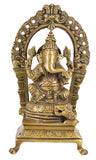 White Whale Brass Laxmi Ganesh Set Idol Showpiece - Brass Gold Finish Lakshmi Ganesha Idols Statue for Diwali Gifts Puja Home Decor Figurine