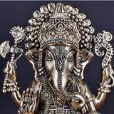 White Whale Superfine Lord Ganesha Brass Statue Hindu Religious Sitting Lord Ganesha  Sculpture Figurine Ideal for Gift & Home Decor