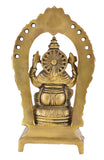 White Whale Brass Laxmi Ganesh Set Idol Showpiece - Brass Gold Finish Lakshmi Ganesha Idols Statue for Diwali Gifts Puja Home Decor Figurine