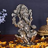 White Whale Superfine Lord Ganesha Brass Statue Hindu Religious Sitting Lord Ganesha  Sculpture Figurine Ideal for Gift & Home Decor