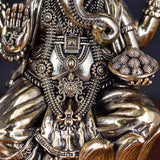 White Whale Superfine Lord Ganesha Brass Statue Hindu Religious Sitting Lord Ganesha  Sculpture Figurine Ideal for Gift & Home Decor