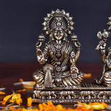 White Whale Superfine Brass Laxmi Ganesh Set Idol Showpiece - Brass Gold Finish Lakshmi Ganesha Idols Statue for Diwali Gifts Puja Home Decor Figurine