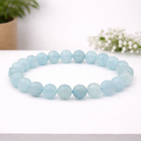 White Whale Natural Original Gemstone Round Beads Stretch Bracelet Healing Reiki 8mm