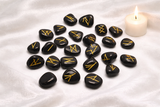 White Whale Rune Stones Tumbled Engraved Lettering Crystal Set Healing Chakra Reiki
