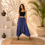 Whitewhale Mens Women Cotton Stripe Aladdin Loose Baggy Boho Hippie Harem Pants