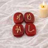 White Whale 4 pcs Engraved Angel Symbol Palm Stones Reiki Balancing