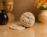 White Whale Hand Carved Soapstone Tealight Candle Holder with Elephant Shaped Carving Work Handmade Tea Light Holders