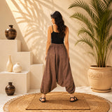 Whitewhale Mens Women Cotton Stripe Aladdin Loose Baggy Boho Hippie Harem Pants