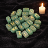 White Whale Rune Stones Tumbled Engraved Lettering Crystal Set Healing Chakra Reiki