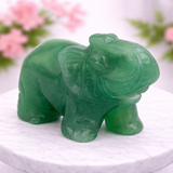 Whitewhale Healing Crystal Guardian Green Aventurine Elephant Pocket Stone Figurines Carved Gemstone