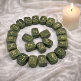 White Whale Rune Stones Tumbled Engraved Lettering Crystal Set Healing Chakra Reiki