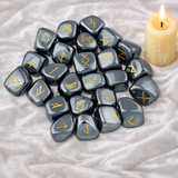 White Whale Rune Stones Tumbled Engraved Lettering Crystal Set Healing Chakra Reiki