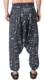 Whitewhale Mens Cotton Printed Harem Pants Pockets Yoga Trousers Hippie