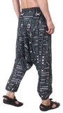 Whitewhale Mens Cotton Printed Harem Pants Pockets Yoga Trousers Hippie