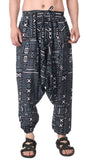 Whitewhale Mens Cotton Printed Harem Pants Pockets Yoga Trousers Hippie
